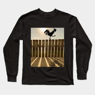 Rooster on the fence Long Sleeve T-Shirt